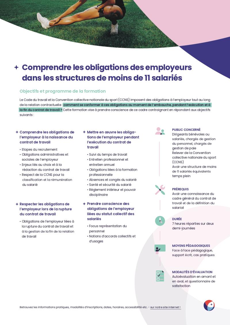 Formation obligations TPE 2025